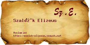 Szalók Elizeus névjegykártya